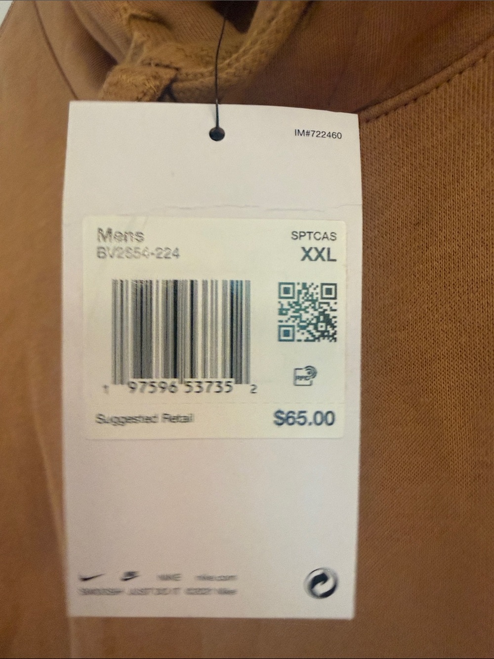 BNWT Nike Men's Pullover Hoodie - XXL Flax/Wheat Color BV2654 - Picture 2 of 5
